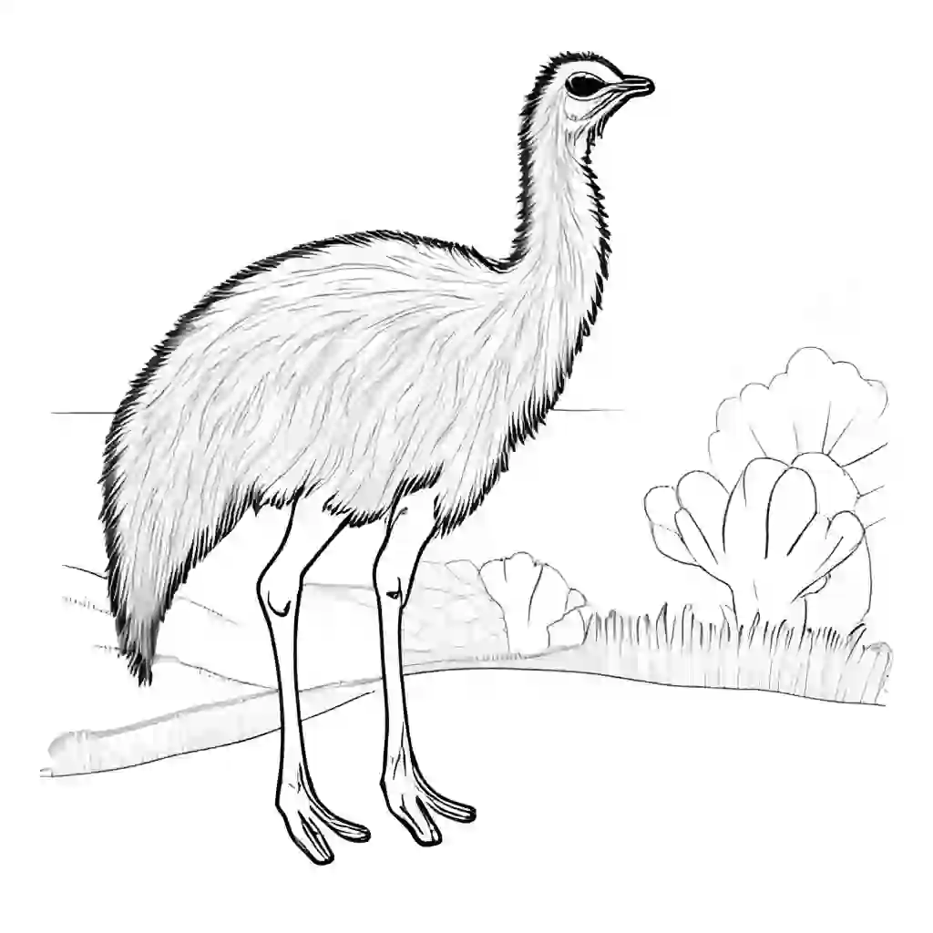 Emus coloring pages